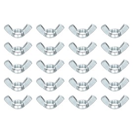 sourcing map 3/8"-16 Wing Nut 20 Pcs, Carbon Steel Butterfly Wing Nuts Fasteners Parts Hand Twist Tighten Wing Nuts for Machinery Electronic Equipment DIY, White