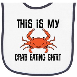 inktastic This Is My Crab Eating Shirt Baby Terry Cloth Bib White and Navy 39c79