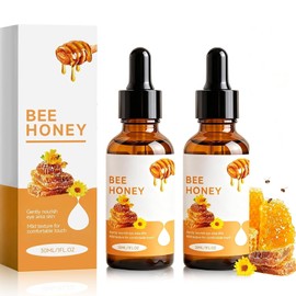 2Pcs Honey Under Eye Serum, Hydrating Eye Essence with Honey Extract & Hyaluronic Acid, Gentle Daily Eye Skin Care Serum