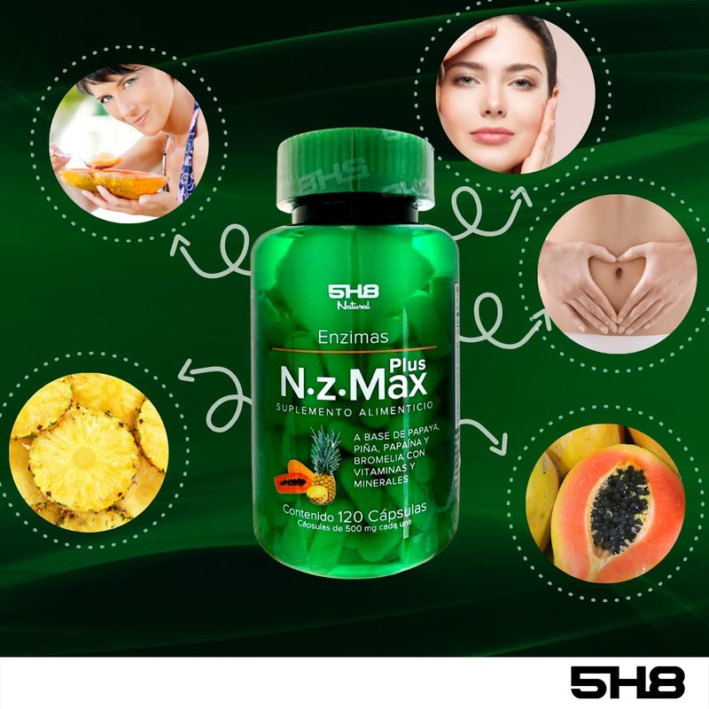 5H8 Nutrition NZ MAX PLUS | 120 Capsulas | Enzimas