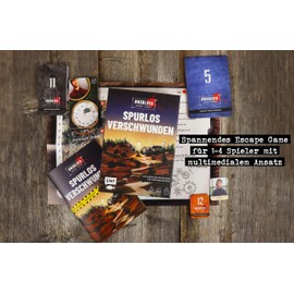 Crime Game Box: Unsolved Crime Cases - Disappeared without a trace: multimedia escape game with real evidence such as clue board, suspect photos, witness surveys and more: For 1-4 players