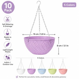 10 Pack Hanging Planters for Outdoor Plants, Small Hanging Basket Plants