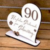 Dekolando 90 Years Decorative Heart Stand, 15 cm x 15