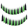 Mefuny Black Green Party Decorations 20PCS Tissue Party Banner Garland