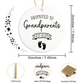 Baby Announcement Pregnancy Announcement for Grandma Grandpa Pregnancy Announcement Gifts for Grandparents Ceramic Ornament Keepsake Sign Round Plaque Grandparents