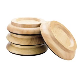 VOARGE Floor Protectors Piano Caster Cups Piano Foot Pads, Hardwood Furniture Coasters, Set of 4 Natural Oak, Piano Caster Cups Accessories (Wood)