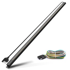 MICTUNING 60 inch Aluminum Frame Triple Tailgate Light Bar 1200 LED Waterproof with 4-Way Flat Connector - Full Function Amber Sequential Turn Signal, Red Brake Running, White Reverse Light