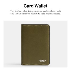 Coach Men's Card Wallet in Natural Grain Leather, Olive