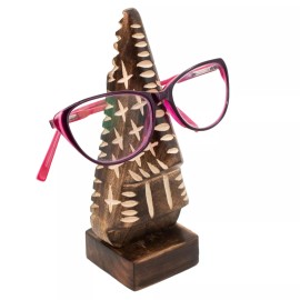 SaKega Eyeglass Stand Decorative Goggles Holder Nose Shaped Spectacle Display Wooden