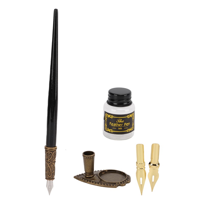 Feather Pen Set Durable Creativity Easy Writing Stationery Gift Box