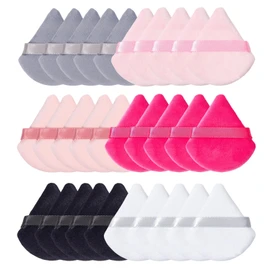 Bzzerumy Pack of 30 Triangle Makeup Powder Puffs, Powder Puff, Make Up Sponges, Cosmetic Face Powder Puff, Wet Dry Triangle Powder Puff Pads