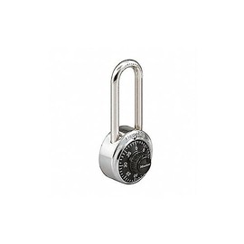 MASTER LOCK Combination Padlock,2 in,Round,Silver