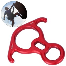 50KN Climbing Gear 8 Descender, Alta Resistencia Figura 8 Placa de Aparejo descendente para Rappelling Belaying Climbing(19 * 18 * 2cm-Rojo)
