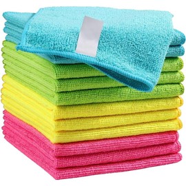 12 Trapos De Limpieza De Microfibra 40x40cm,Sin Pelusa,Super Absorbentes,Reutilizables Y Lavables,Adecuados para Cocina,Automóviles Y Limpieza Diaria