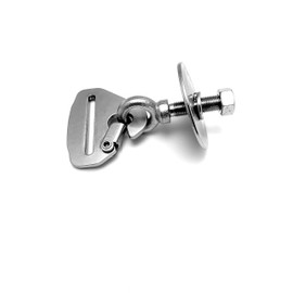 Seat Belt End Race Harness Clip In 5 4 3 Point Steel Mounting Tab With Eyebolt (Silver)