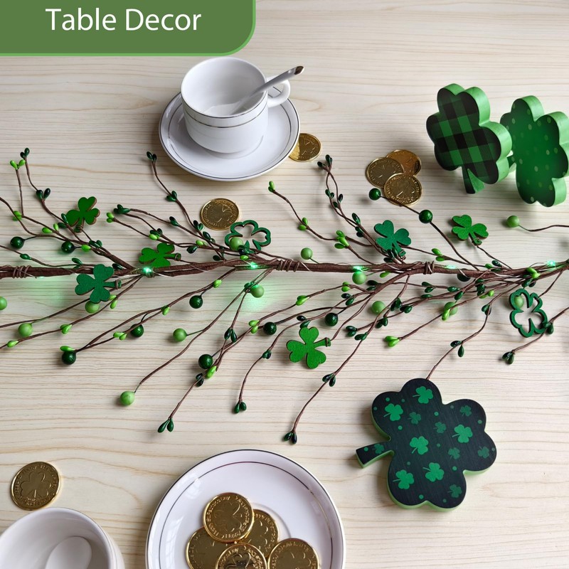 1 Pcs St Patricks Day Garland 5ft, Shamrock Garland, St