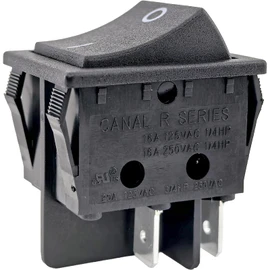 1-Pack Canal R Series Rocker Switch 16A/20A 125VAC/250VAC 4-Pin DPST for Peloton Treadmills, Hongju R Series, Taiheng TH3, Defond DRH-2415-3