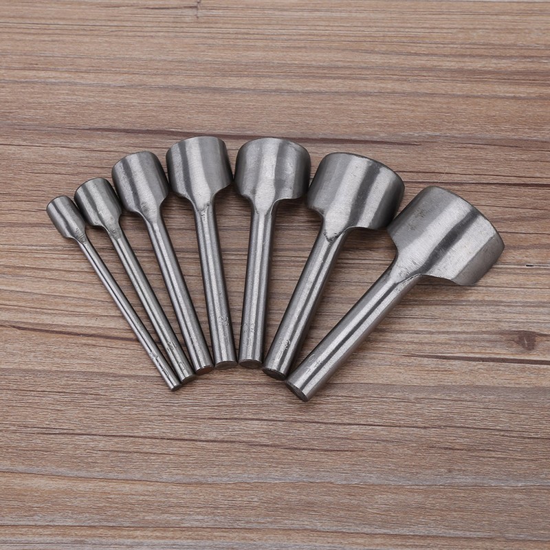 7pcs /set DIY Leather Carft Half Round Punch Belt End