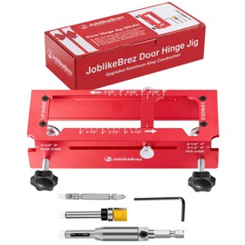 JoblikeBrez Door Hinge Jig, Aluminum Alloy Doors Hinges Router Jigs, Adjustable Door Jamb Hinge Jig, Fits Door Hinges from 2.5" to 5" Length and Thicknesses, Radius 1/4”, Radius 5/8” and Square Corner