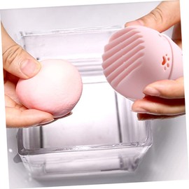 Housoutil Makeup Puff Box Portable Cosmetic Sponge Holder Ventilation for Quick Drying Makeup Sponge Storage Organizer for Travel Dustproof Beauty Case