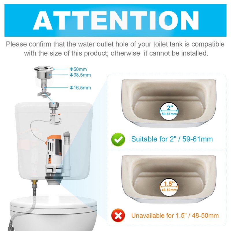 Ibergrif Universal Cable Mechanism for Toilet Flush, Double Flush Valve