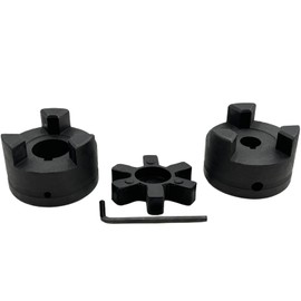 Saelno 1/2" to 7/8" L095 Flexible 3-Piece L-Jaw Coupling Coupler Set & Rubber Spider for Log Wood Splitter,Multi-Flex Couplings L095-1/2-7/8