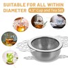 2 Pack Small Fine Mesh Tea Strainers with Bowl, Stainless
