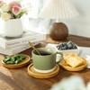 WLWNWFT Bamboo Coaster Set of 6 with Lid Holder for