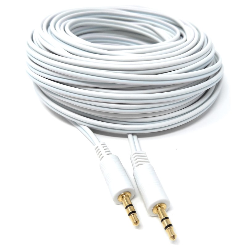 DRUT 20m 3.5mm to 3.5mm Stereo Audio AUX Cable Gold
