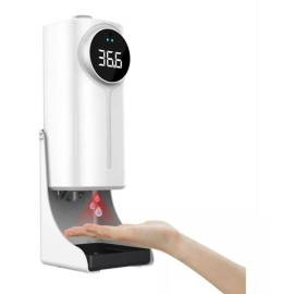 RoHS Termómetro Dispensador Gel/sanitizante K9 Dual De Pared Color Blanco