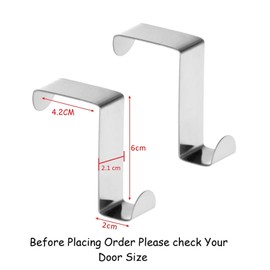 Over The Door Hook for Bathroom Stainless Steel Versatile Coat Hooks Over Doors Hangers Reversible Cupboard and Drawer Hooks Kitchen Bedroom Office Pack of 4.