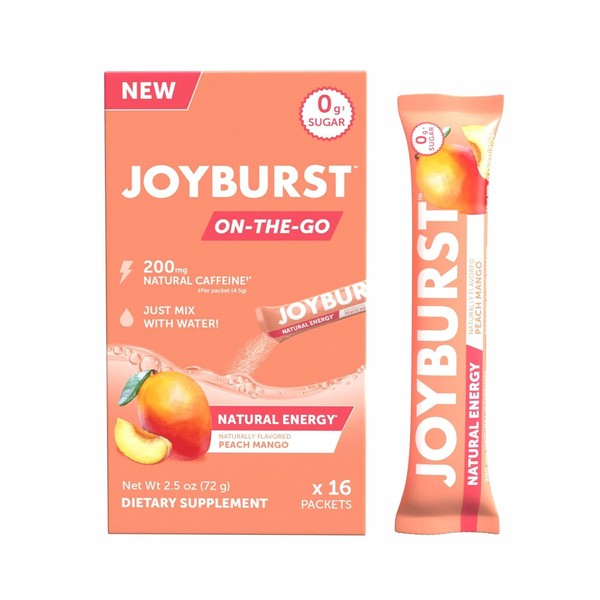 JOYBURST Energy Drink Mix, Natural Caffeine (200mg) for Sustained, Jitter