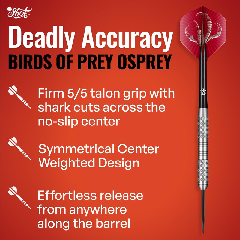 Shot Birds Of Prey Osprey 80% Steel Tip Darts 26