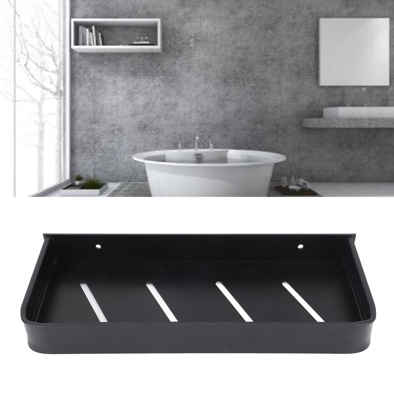 Shower Caddy Wall Mount Shelf with Hooks Space Aluminium Large