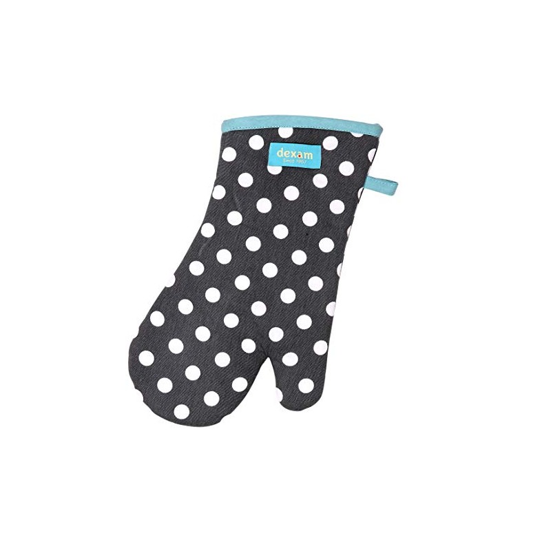 Dexam - Polka Dot Gauntlet, Slate Grey, Single Oven Glove,