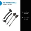 TRQ Inner and Outer Driver and Passenger Side Tie Rod