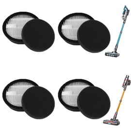 4 Pack HEPA Vacuum Replacement Filters Compatible with AFNOP Acevac11 Cordless Vacuum Cleaner, with 4 Pack Sponge Sets