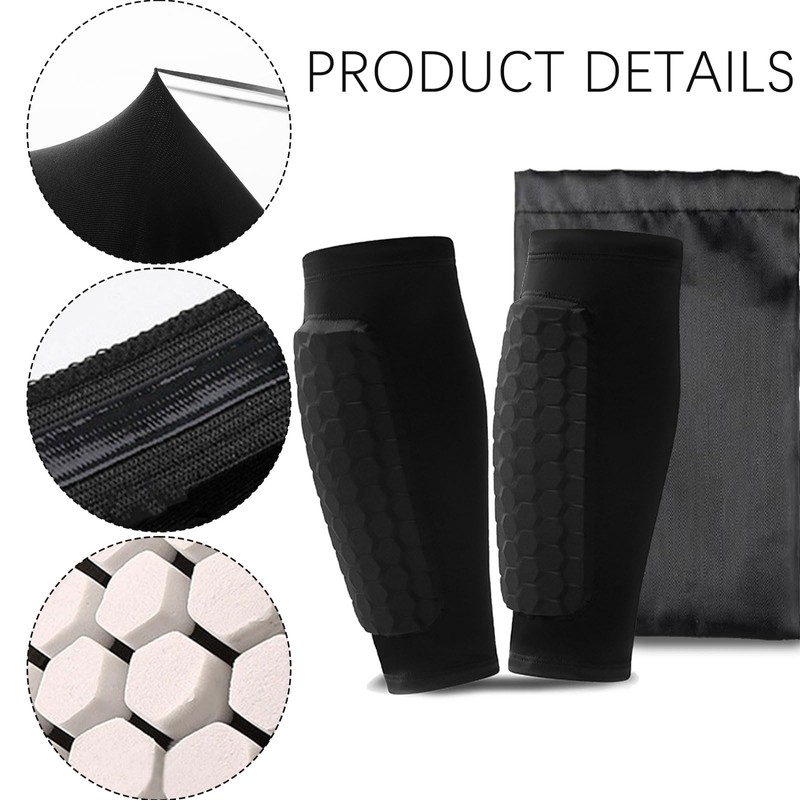 MUNSKT Shin Guards,Shin Pad Sleeves,Shindefender Compression Sleeve with Honeycomb Pads,Breathable,Lightweight,Washable,for