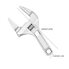 Leadigol 1PCS Adjustable Wrench,6-68mm Large Opening Bathroom Pipe Wrench Multi-function Short Handle Universal Activity Wrench(style1)