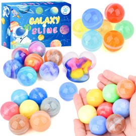32 Pack Galaxy Slime Ball, Slime Party Favor for Girls & Boys, Super Soft and Stretchy, Non-Sticky, Stress & Anxiety Relief, Birthday Gifts for Kids, Classroom Reward, Goodie Bag Stuffers