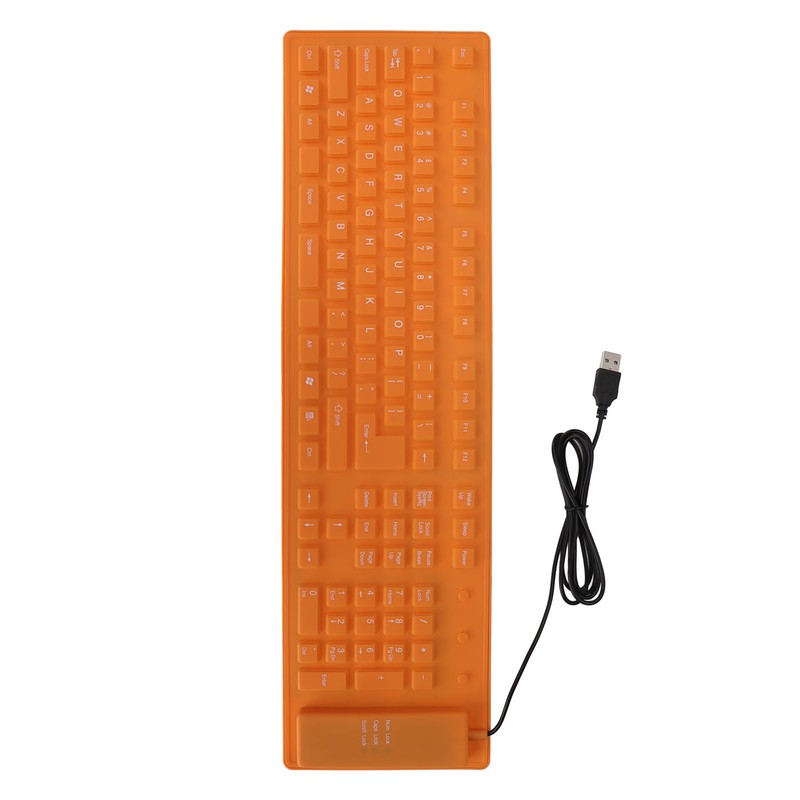 Foldable Silicone Keyboard 108 Keys Silicone Foldable USB Wired Waterproof