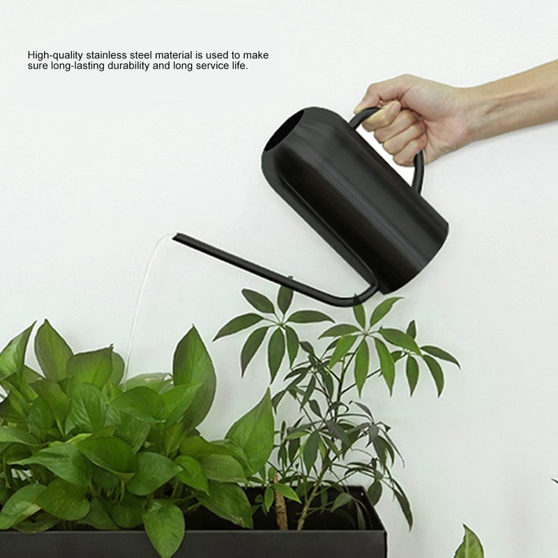 1.5L Stainless Steel Long Spout Watering Pot for Garden Flowers