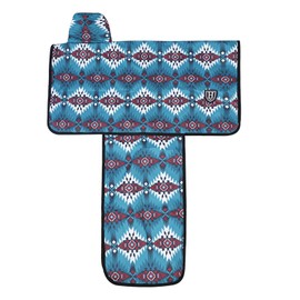Harrison Howard Sturdy Waterproof Western Saddle Cover with Stylish Prints That Stand Out Keep Your Saddle in Pristine Condition Perfect for Showing or Riding Events -Classic Indian Teal