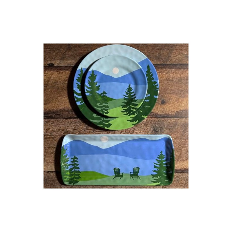 Merritt Lakeview by Kate Nelligan 11-1/2" Melamine Dinner Plate, Multicolor,