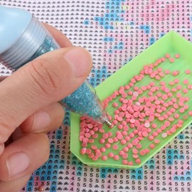 Kryoflare 5D Diamond Painting Pen Flower Pot Comfort Grip, Standable Design for Diamond Art Kits and Nail Art Accessories Diamond Art Pen, Pink