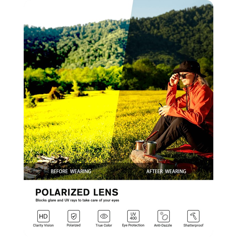 Meeloog Large Polarized Fit Over Glasses Sunglasses For Women Men,