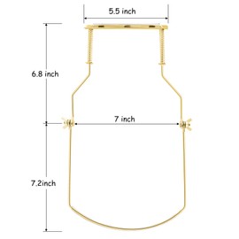 EASTROCK Harmonica Holder 10 Hole Professional Harmonica Holder Neck Anti-Scratch Adjustable Harmonica Neck Brace Hands-Free During the Performance Gold
