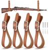 Vercraft 4 Pcs Leather Adjustable Gun Rack Straps Wall Mount