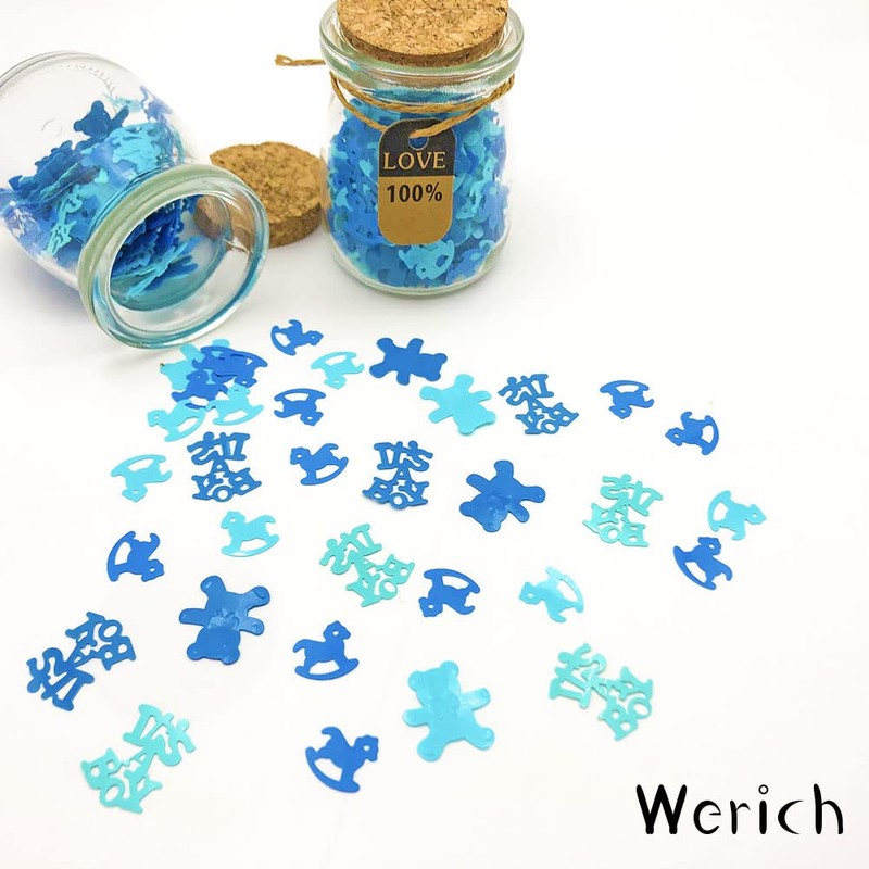 Baby Boy Confetti for Birthday Party Glitter Metallic Foil Table