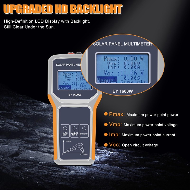 Geloo 1600W MPPT Tester Photovoltaic Solar Panel Tester Solar Panel